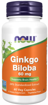 Гинкго билоба Now Foods Ginkgo Biloba 60mg 60 раст капс Київ