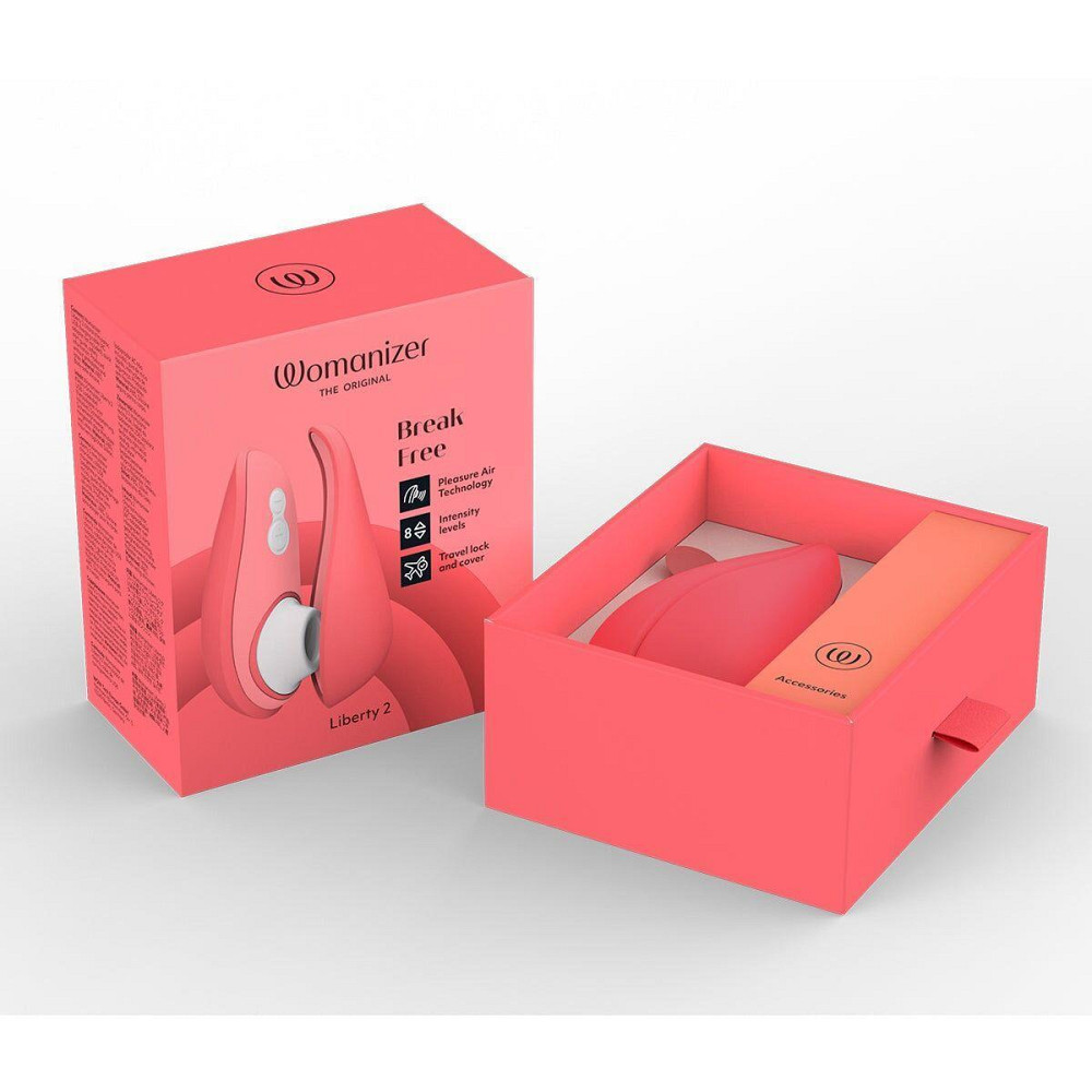 Вакуумний кліторальний стимулятор Womanizer Liberty 2 Vibrant Rose, 8 режимів, магнітна кришечка Sex Aura Київ - фото 8