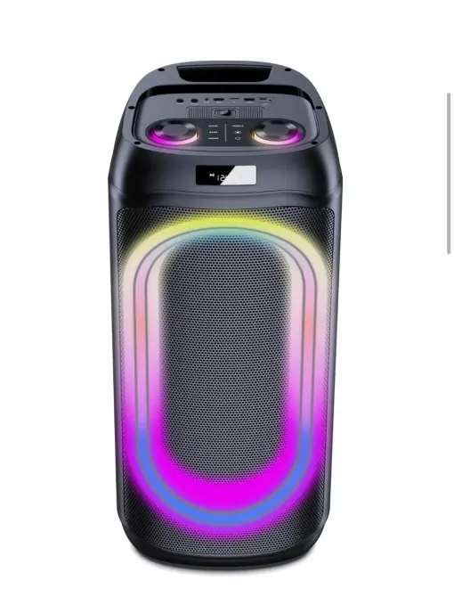 Портативна акустична колонка B208-04 80Вт 2x8" TWS/FM/USB/TF/BT/LED з 2 мікрофонами Одеса - фото 3