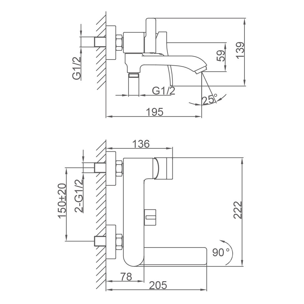 Змішувач для ванни FRAP F3275 з душовим гарнітуром, хром Київ - фото 6