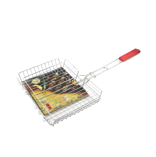 Решітка-гриль з дерев'яною ручкою 30*22*27см метал Interos Житомир - изображение 1