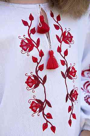 Вышиванка для девочек, белая, льняная с длинным рукавом, топ Киев