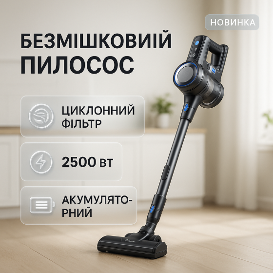 Ручний вертикальний пилосос для прибирання в будинку, Вертикальний пилосос з турбощіткою RZ-11 Львів