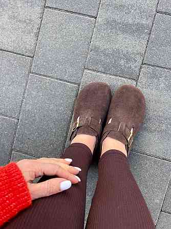 Egga Клоги жіночі EGGA шоколадні натуральна замша закрита п'ята розмір ( -32) Коломия