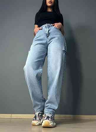 Джинси жіночі Liuzin 3110-3119 baggy comfort банани рвані стрейчеві блакитні, блакитний, З2, 32, 88 см, 118 см Київ