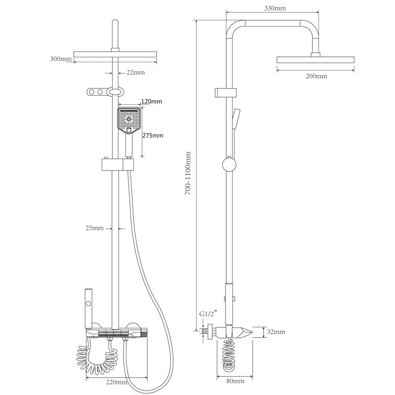 Душова колона Champion PBM-009-J Graphite зі змішувачем з кнопковим перемикачем, 4 режими (CH6501) Київ - фото 6