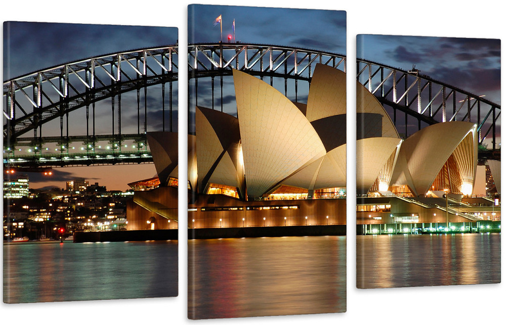Модульная картина в гостиную / спальню Опера Сідней  Art-541_3 70x130 см Киев - изображение 1