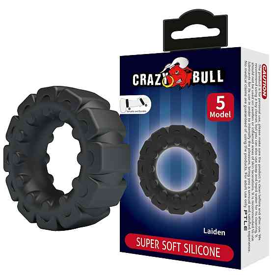 Эрекционное кольцо Crazy Bull Laiden Super Soft Silicone Cock Ring – Black Sex Aura Киев