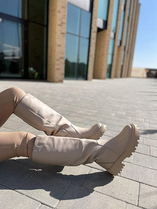 Зимові жіночі чоботи натуральна шкіра на низькому ходу кольору лате теплі 503/21150 р. 38-40 Коломыя - изображение 4