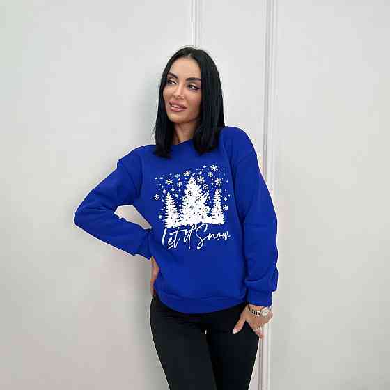 Женский свитшот с зимним принтом 