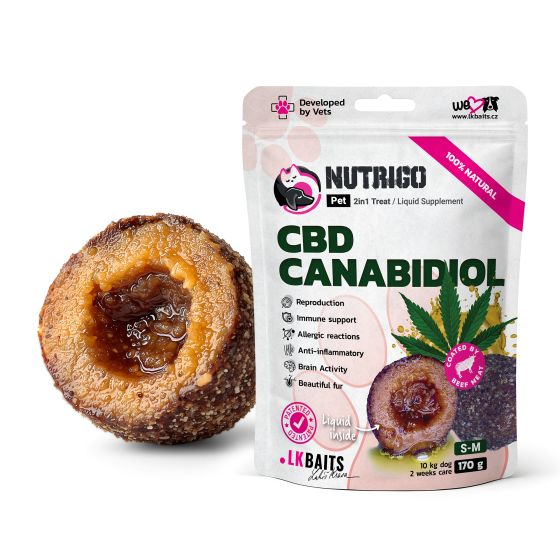 LK Baits Pet Nutrigo CBD S-M Функціональні ласощі для собак середніх порід з конопляною олією (Ø 20 мм), 170 г Київ