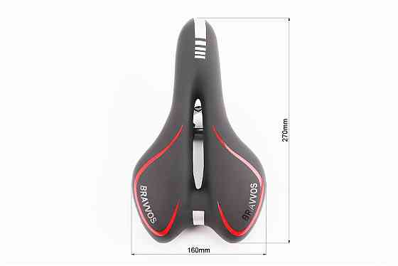 Сидіння MTB 270x160мм, чорно-червоне YF-1034 Киев