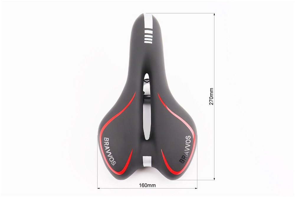 Сидіння MTB 270x160мм, чорно-червоне YF-1034 Киев - изображение 3