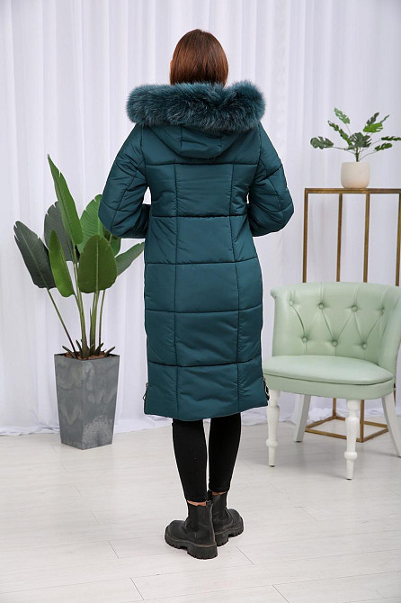 Жіноча довга зимова куртка з натуральним хутром Київ - фото 10