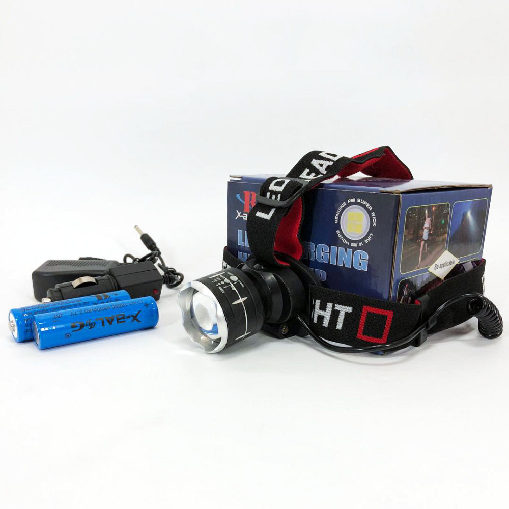Мощный фонарик светодиодный на голову X-Balog BL-T09B-P90, Led headlamp налобный фонарь JB-95 Львов - изображение 6