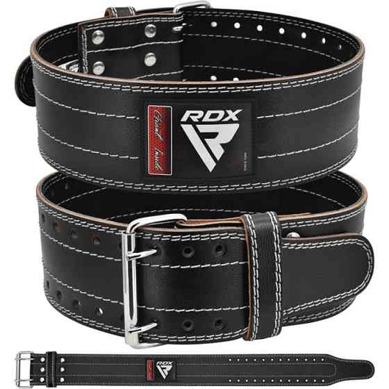 Пояс для важкої атлетики RDX Leather Black/White L Кам'янське