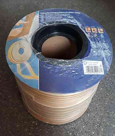 Самоклеючий гумовий ущільнювач для вікон та дверей профіль D 9х7.5 (100м) білий Павлоград