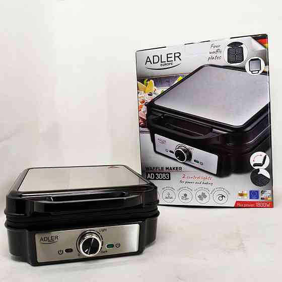 Электрическая вафельница Adler AD 3083 с антипригарным покрытием, регулировкой температуры и 1800Вт GC-21 Львов
