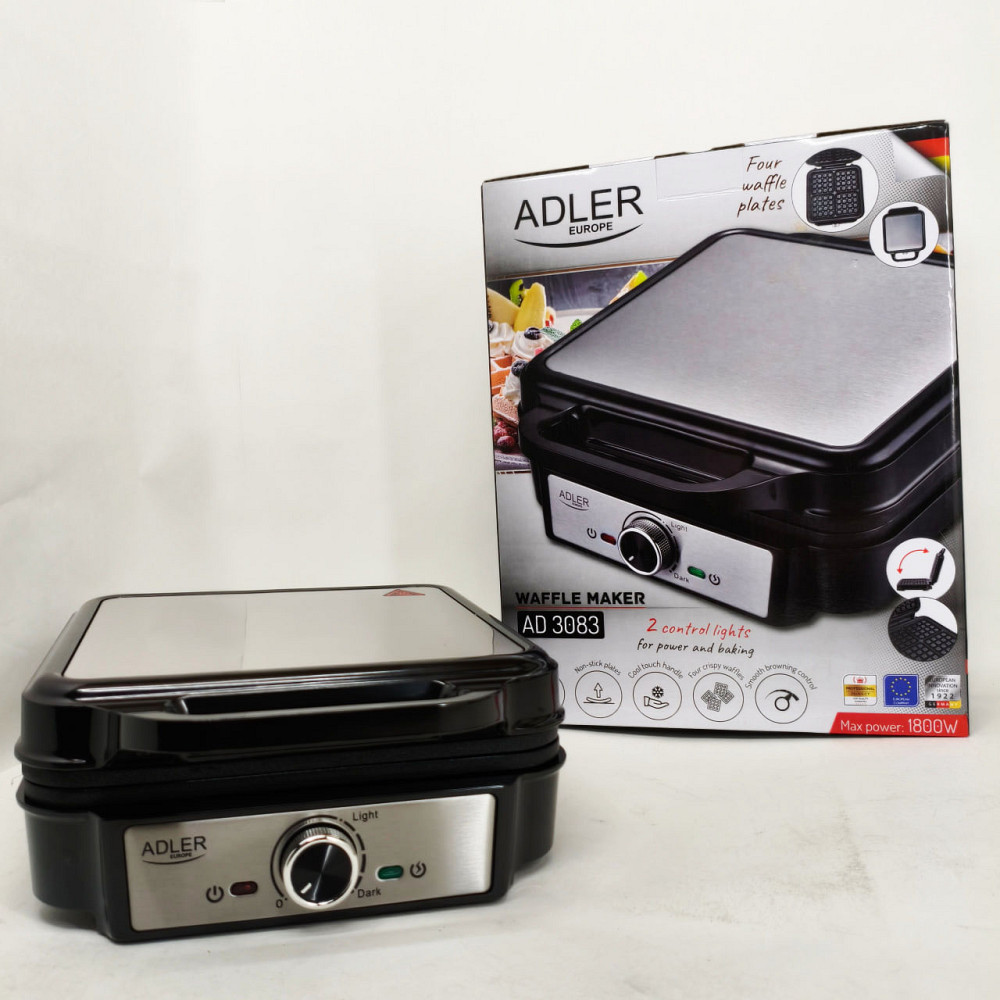 Електрична вафельниця Adler AD 3083 з антипригарним покриттям, регулюванням температури та 1800Вт GC-21 Львів - фото 5