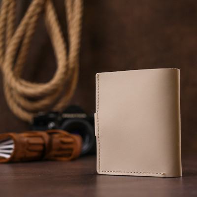 Портмоне Shvigel Кожаное Бежевое (16489) Винница - изображение 2