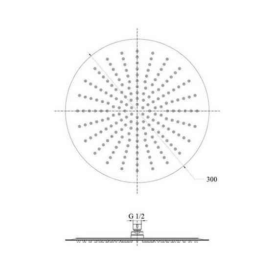 Лійка для верхнього душу Lidz Niagara 130 300 мм округла LDNIA130NKS32451 Chrome Київ