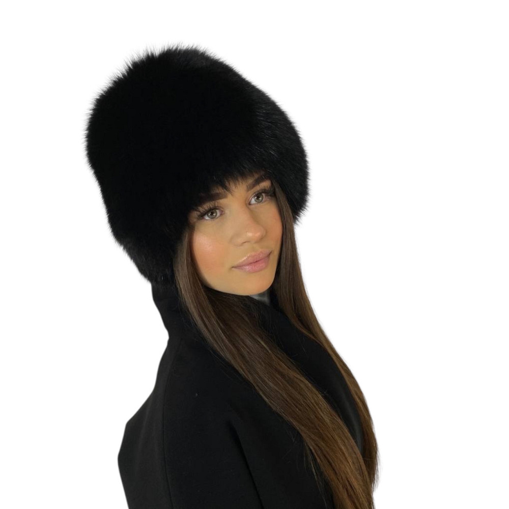 Шапка женская меховая кубанка песцовая Шарлотта Черный Харьков - изображение 10