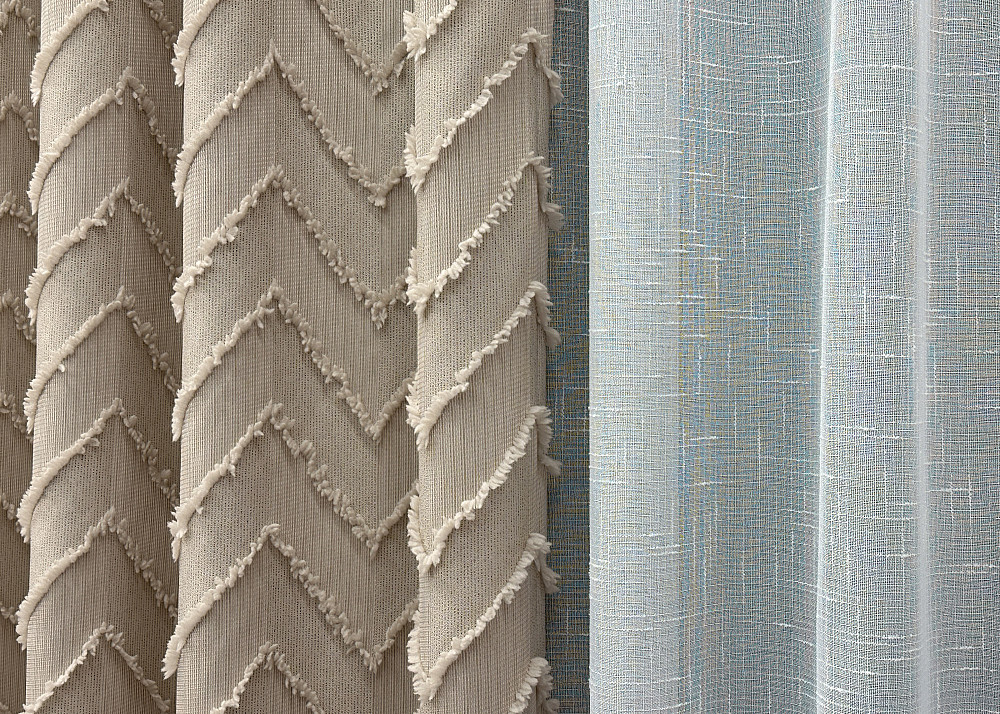 Комплект штор VR-Textil Лен Букле 200х270 2шт и Тюль 600х270 1812ш-115т Бежевый с белым 71-036/7 Киев - изображение 7