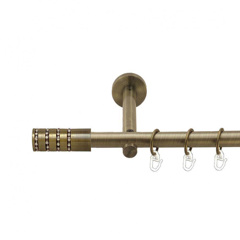 Карниз Orvit Барамелла металевий однорядний циліндр+профіль (16 см) гладка труба кільце металеве Антик 19 мм 240 см (3998970) Львів - фото 1