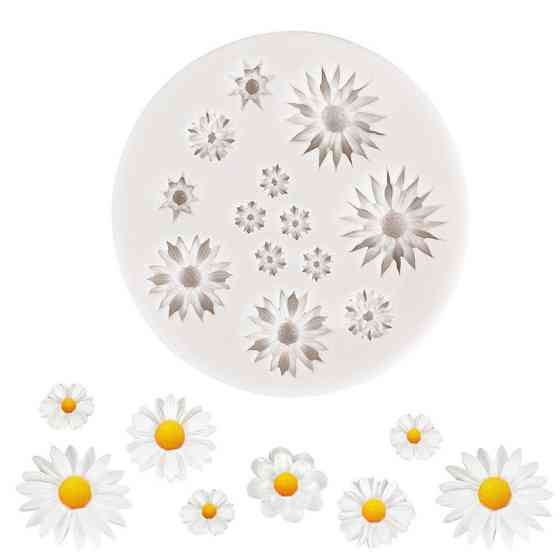 Молд силіконовий Ромашки 81 мм сірий Київ