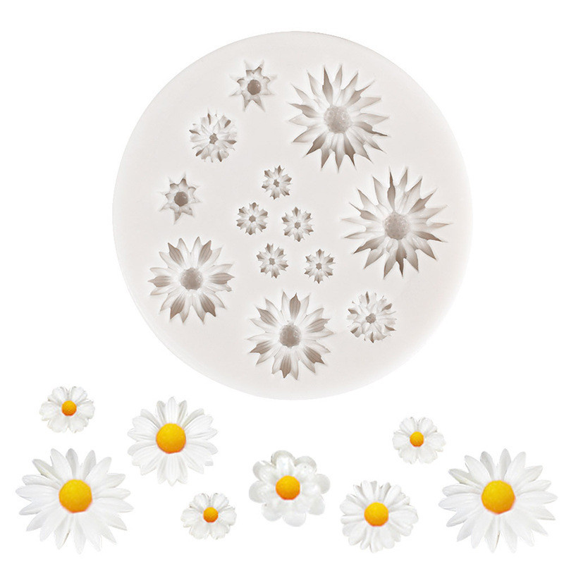 Молд силиконовый Ромашки 81 мм серый Киев - изображение 4