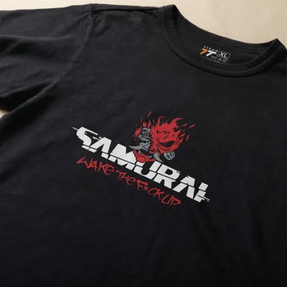 Футболка мужская с принтом Cyber Punk Wake up Samurai Размер 48 Anime0841 Днепр
