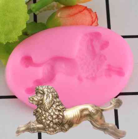 Молд силиконовый собака Пудель 50 на 35 мм розовый Киев