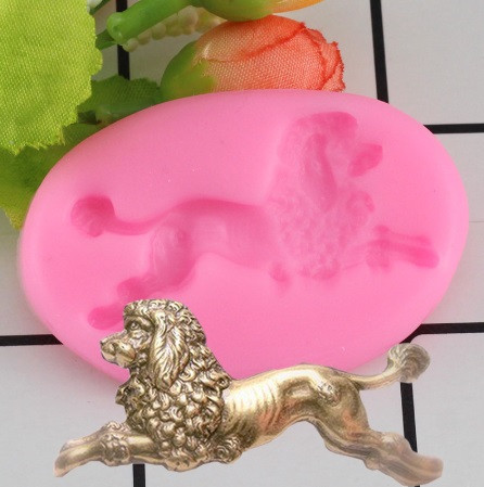 Молд силіконовий собака Пудель 50 на 35 мм рожевий Київ - фото 1