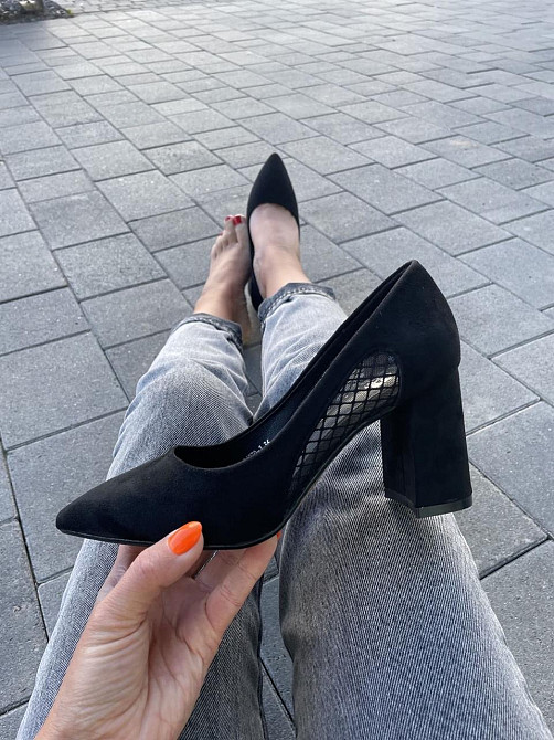 Bashili Туфлі жіночі BASHILI чорні еко-замша каблук 8см розміри 36-40 (P21970-1) Коломия - фото 3