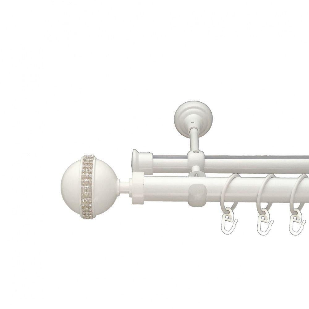 Карниз Orvit Авея металевий дворядний опозитний гладка \ профільна труба кільце металеве Арктіс 25\19 мм 200 см (00-00010688) Львів - фото 1