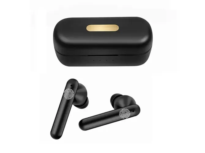 Гарнітура Double з кейсом Bluetooth TWS AKZ-S13: сенсорне керування, IPX4, до 10м, індикатор заряду Київ - фото 1