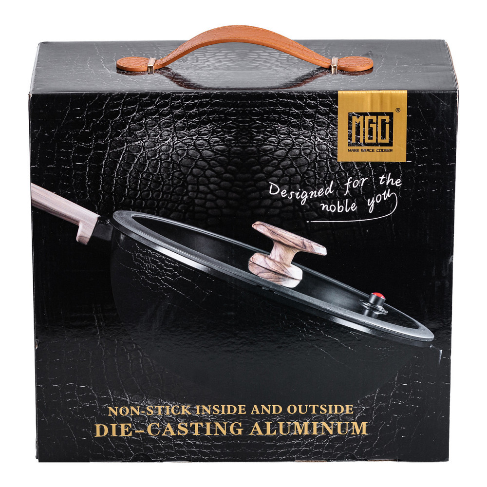 Алюминиевая сковорода 5.6 л с керамическим антипригарным покрытием Ø 30 см Белая MGC HP-4-460W Киев - изображение 7