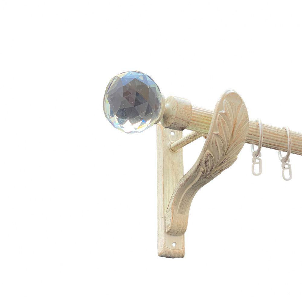 Карниз Orvit Люміера металевий однорядний ретро рифлена труба кільце металеве Біле Золото 25 мм 300 см (00-00010618) Львів - фото 1