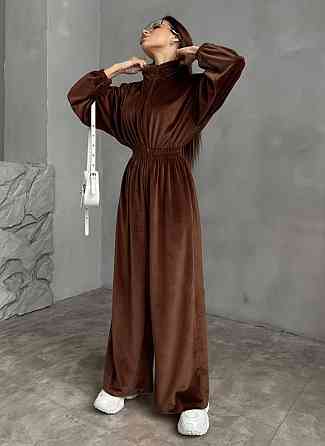 Стильний повсякденний велюровий комбінезон Шоколад, 46/48 Одеса