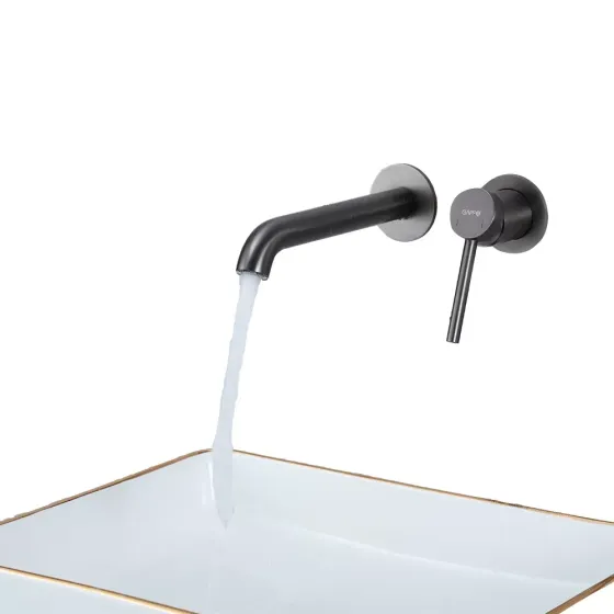 Змішувач для раковини настінний Gappo G1206-9 графіт Київ