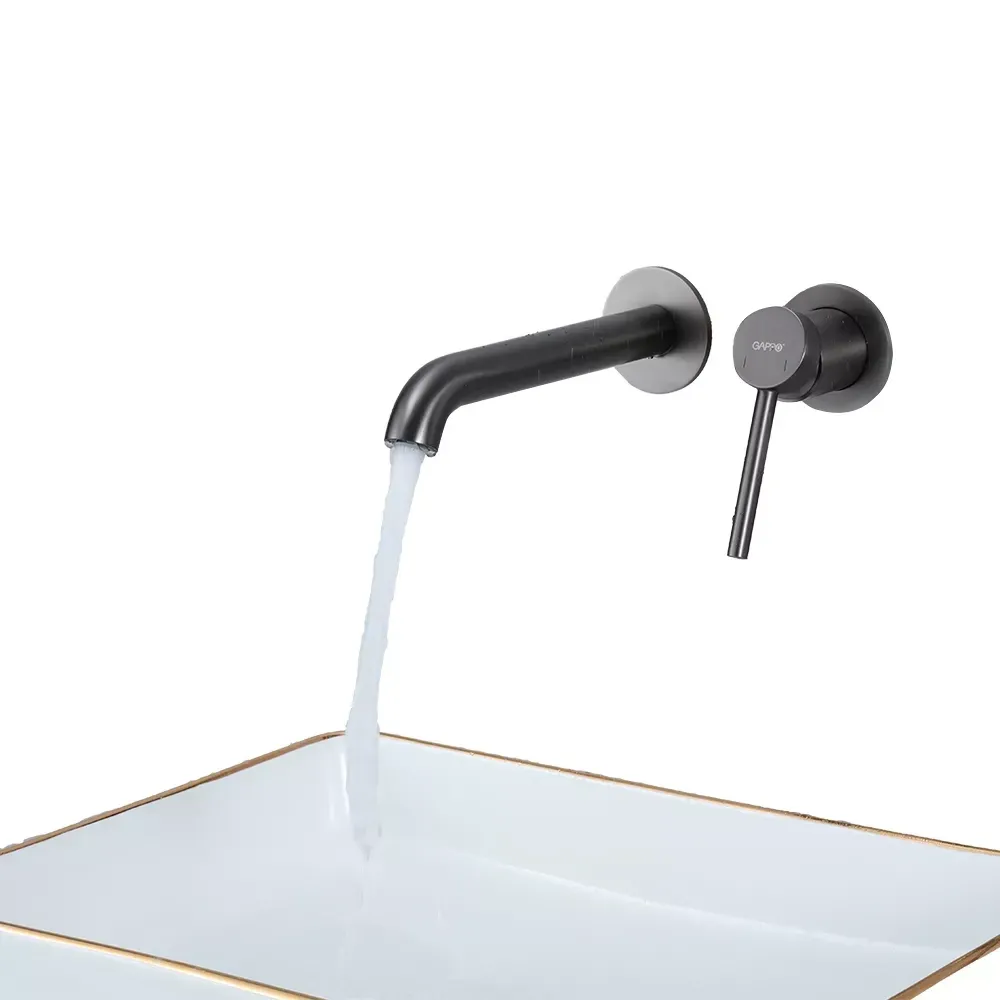 Змішувач для раковини настінний Gappo G1206-9 графіт Київ - фото 3