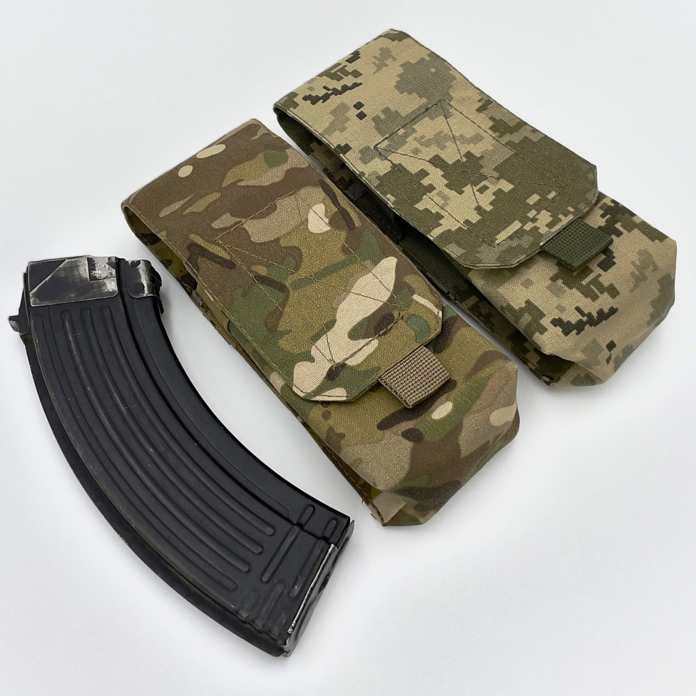Підсумок на два магазини АК-2 Піксель ММ-14 (olive) Cordura 500D Molle закритий Запоріжжя - фото 1