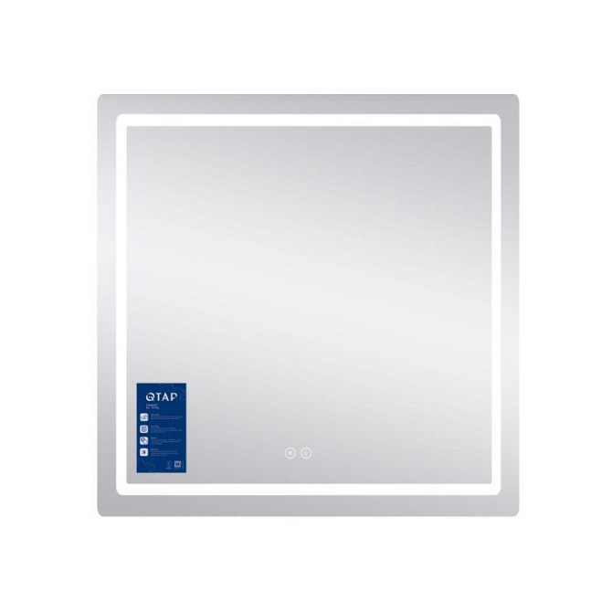 Дзеркало прямокутне сенсорне для ванни Qtap Mideya (MI9) 800x800 з LED-підсвіткою Touch, з антизапотіванням Харків - фото 4