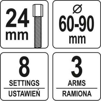 Автомобільний зйомник Yato шківів універсальний 60-90 мм (YT-06340) Вінниця