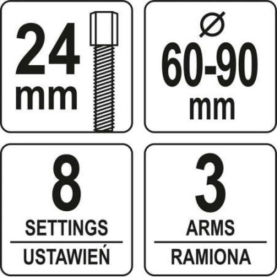 Автомобільний зйомник Yato шківів універсальний 60-90 мм (YT-06340) Вінниця - фото 3