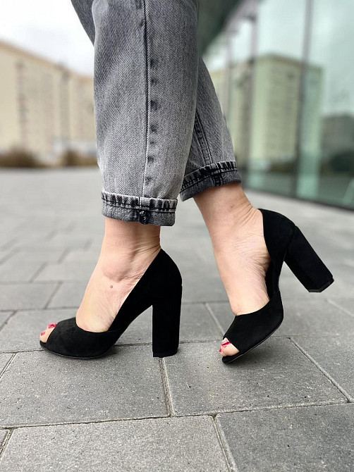 Туфлі жіночі SEE SEVEN чорні натуральна замша каблук 10 см (288/9534) Коломыя - изображение 9