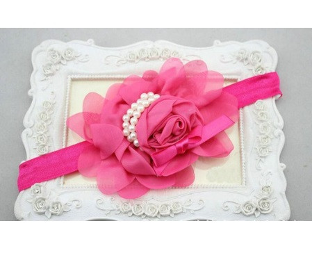 Дитяча малинова пов'язка - окружність 36-50см, розмір квітки 13см Київ - фото 2