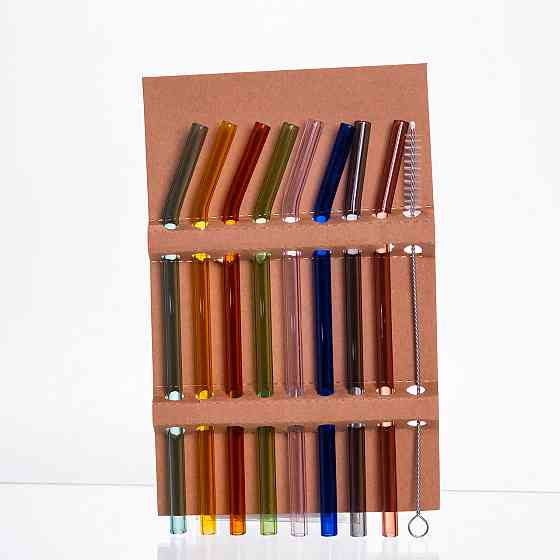 Набір скляних трубочок із щіточкою (8+1) 64486-84 Київ