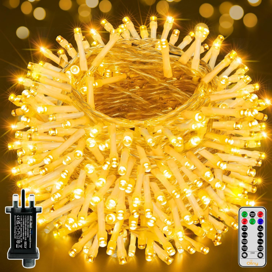 Вулична LED-гірлянда Ollny 40 м 400 LED, теплий білий, пульт, таймер, 8 режимів, IP44, 31 В Київ