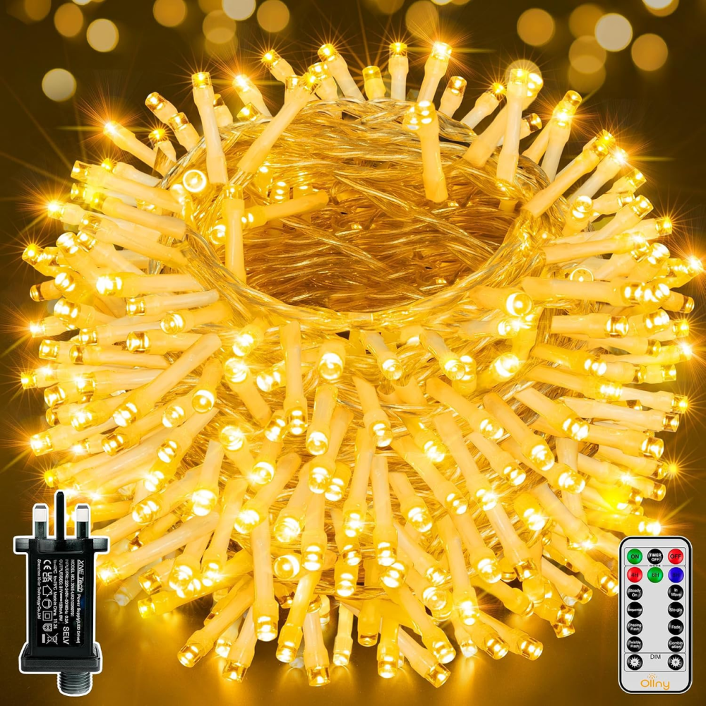 Уличная LED-гирлянда Ollny 40 м 400 LED, теплый белый, пульт, таймер, 8 режимов, IP44, 31 В Киев - изображение 2